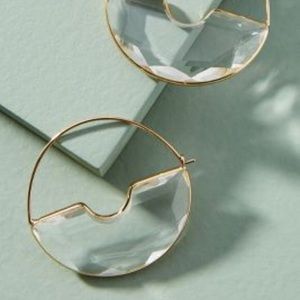 Anthropologie Temperance Hoop Crescent Earrings